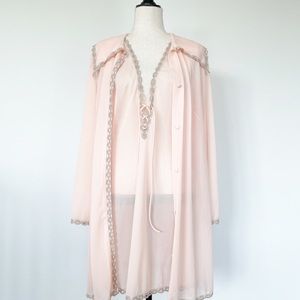 Vintage Formfit Rogers Peach Gown and Robe Set